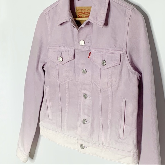 NEW Levi's Jean Trucker Lavender Ombre Jacket - Picture 5 of 14